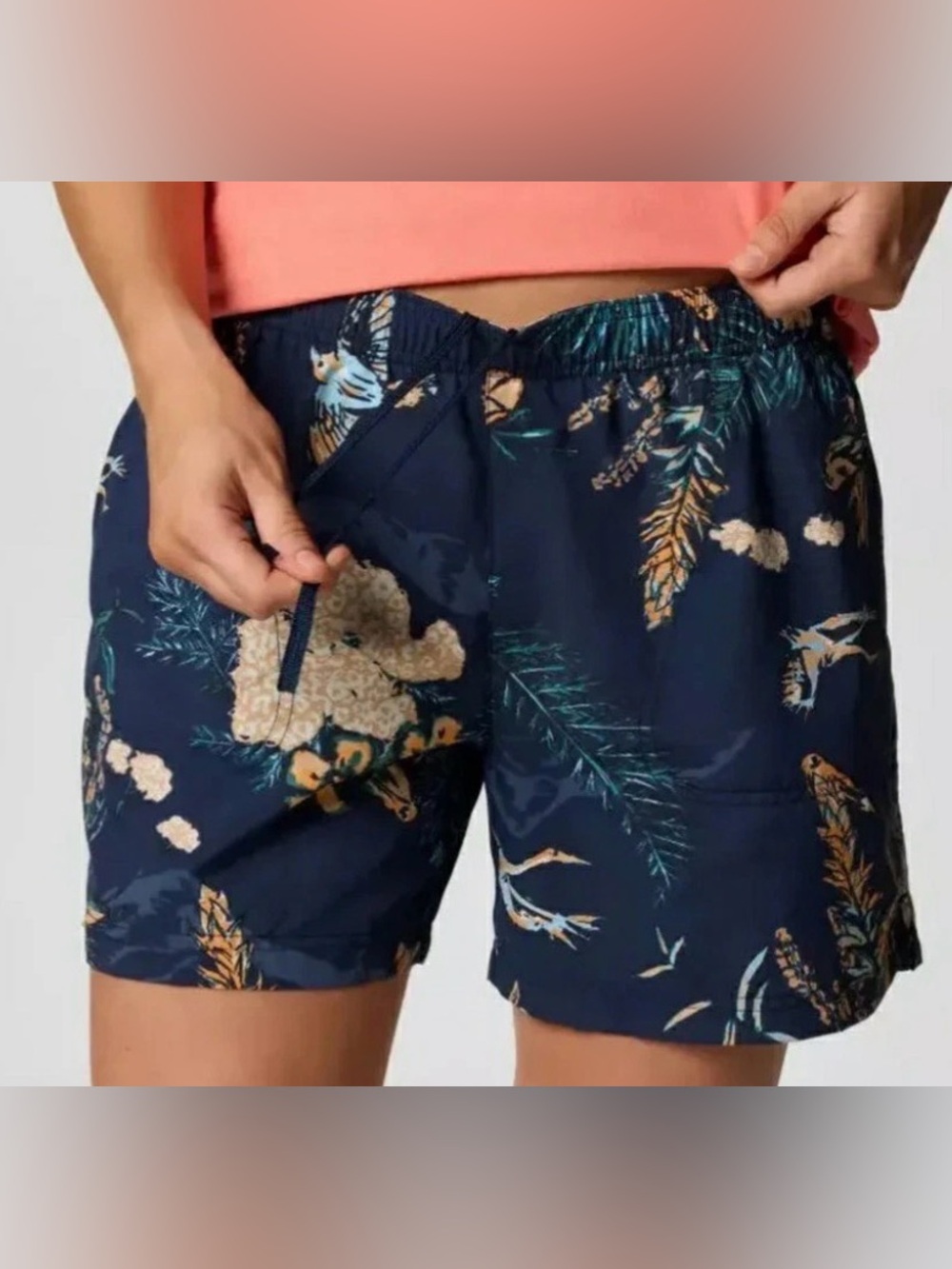 Columbia Sandy River Printed Short III - Tropical Floral Navy Size L. NWT
